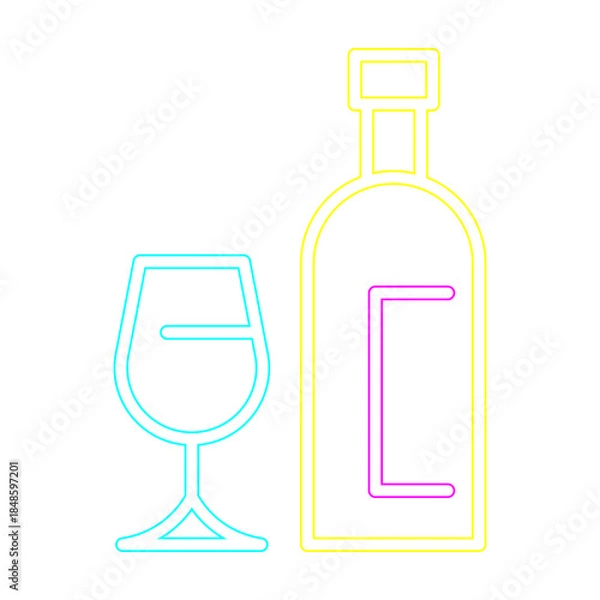 Obraz Beer Doodle Neon Illustration