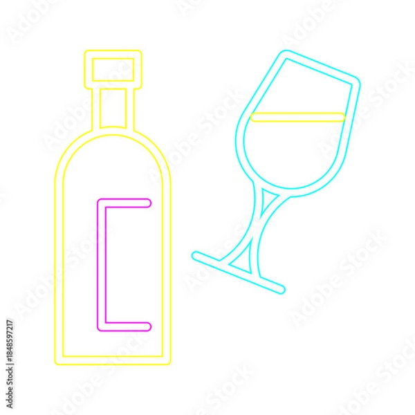 Obraz Beer Doodle Neon Illustration