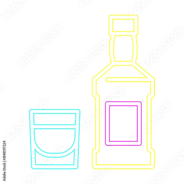 Obraz Beer Doodle Neon Illustration
