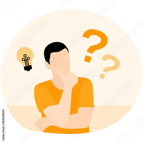 Obraz People Thinking Illustration