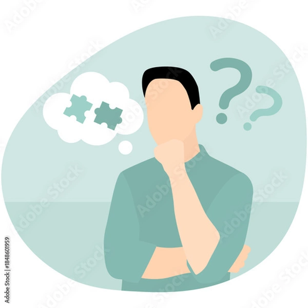 Obraz People Thinking Illustration