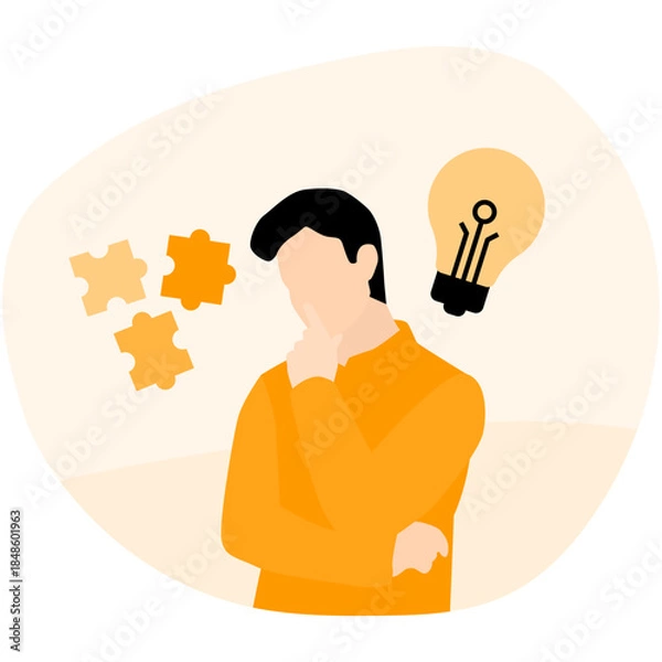 Obraz People Thinking Illustration