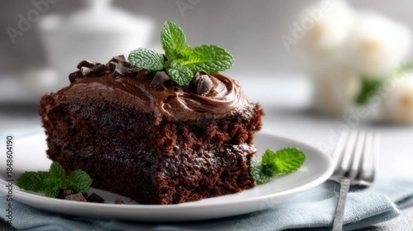 Fototapeta a chocolate cake slice