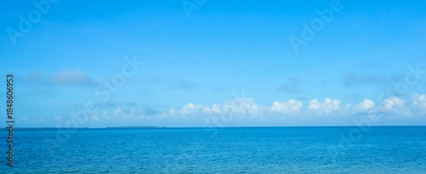 Obraz Beach and blue sky for summer background