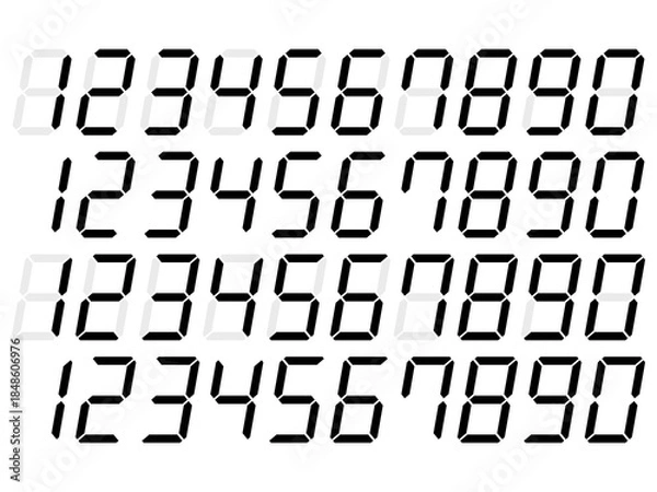 Obraz 7セグメントディスプレイ・デジタル数字セット