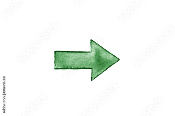 Obraz Green arrow isolated on white background