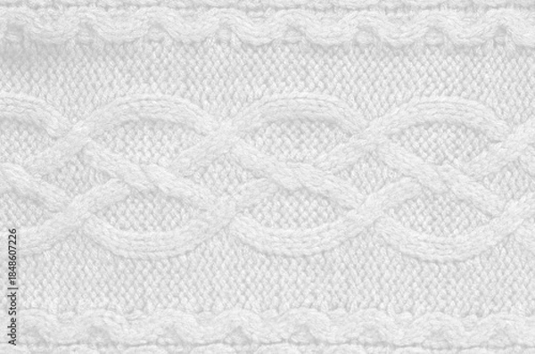 Obraz knitted white fabric background texture