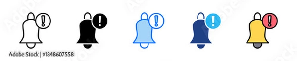 Obraz Alert Notification Icon Set Multiple Style Collection