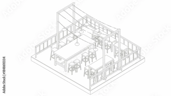 Obraz Isometric View of Modern Office Space.