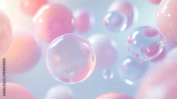 Obraz 透明感の球のビジネス背景イラスト　AI生成画像