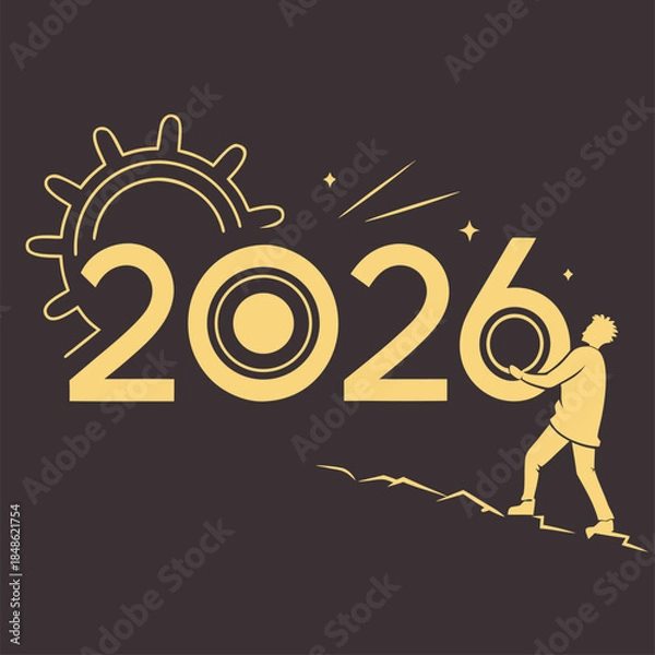 Fototapeta 2026 happy new year vector 