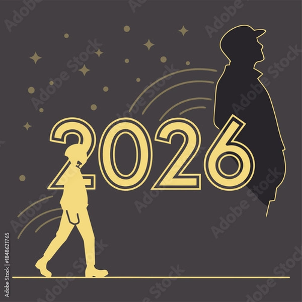 Fototapeta 2026 happy new year vector 