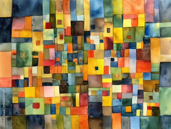 Obraz abstract geometric watercolor background