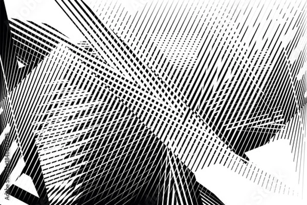 Obraz op art modern background, abstract halftone lines pattern, vector texture