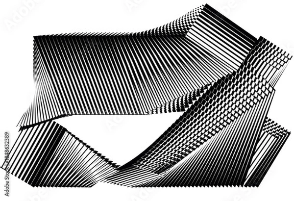 Obraz op art modern background, creative dynamic halftone lines pattern, vector texture