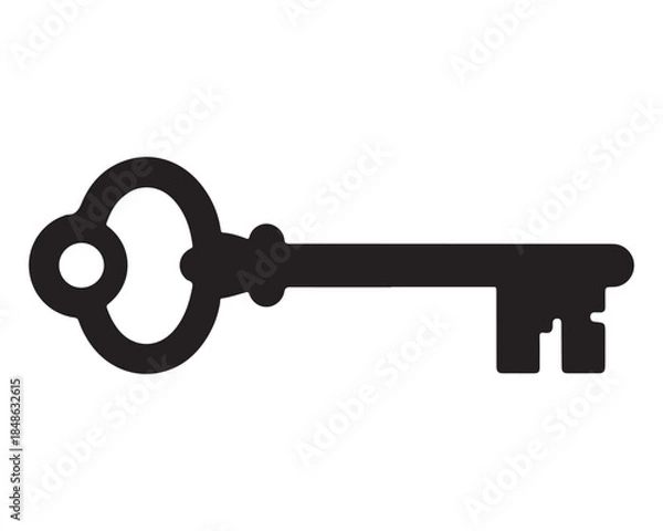 Obraz old key isolated on white background