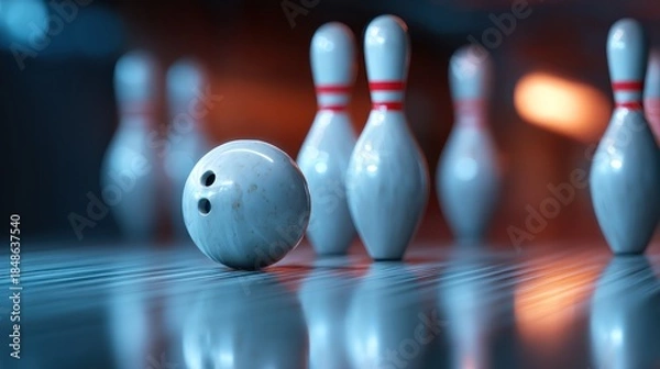 Obraz Bowling pins and ball
