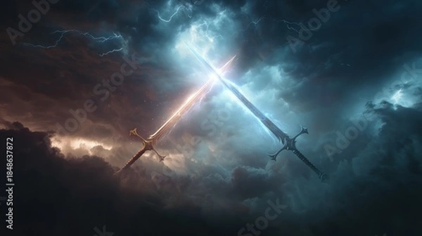 Obraz Sword clash storm