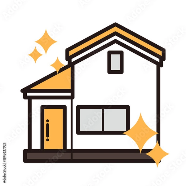 Obraz シンプルな家のアイコン＋キラキラ