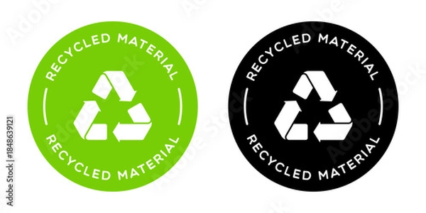 Fototapeta Round Vector Recycled Material Labels