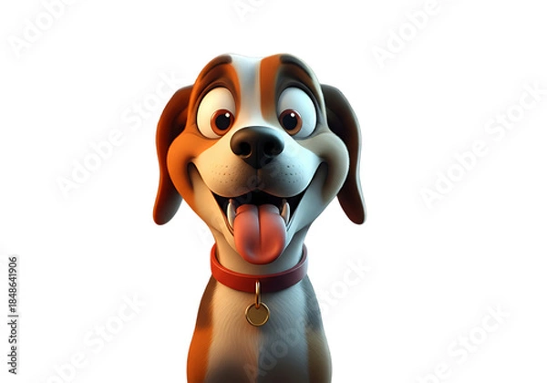 Obraz cartoon dog with a bone