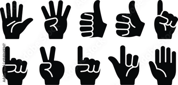 Obraz Hand gestures symbols Vector