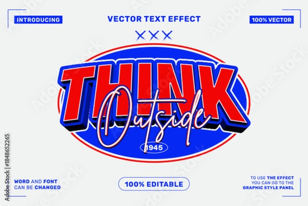 Obraz Think Outside Editable Vector Text Effect