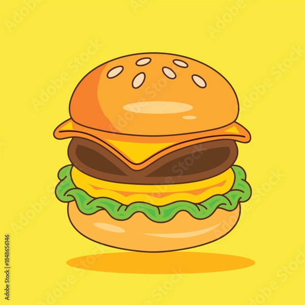 Obraz hamburger on white background