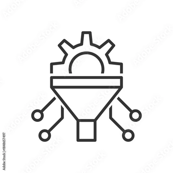 Obraz Smart Data Filter Icon - Funnel With Gear Icon