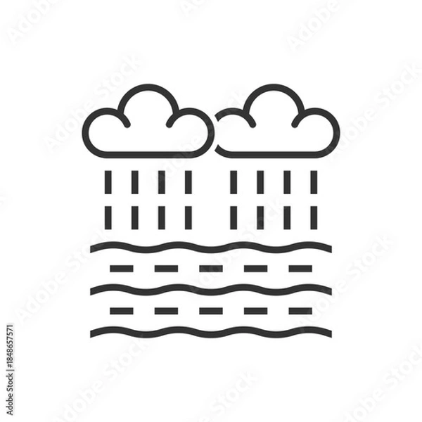 Obraz Sea Rain Icon - Ocean Storm Cloud Icon