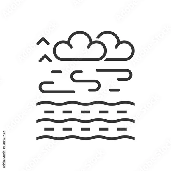 Obraz Sea Air With Cloud Icon