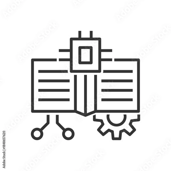 Obraz Ai Book Chip Icon - Smart Book Processor Icon