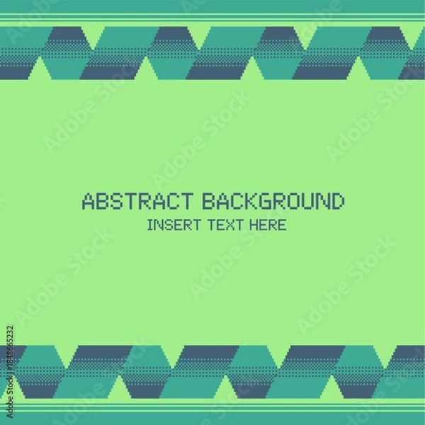 Obraz Abstract Spiral Ribbon Frame Background, Green Tone GB-esque Pixel Art Styled Graphics