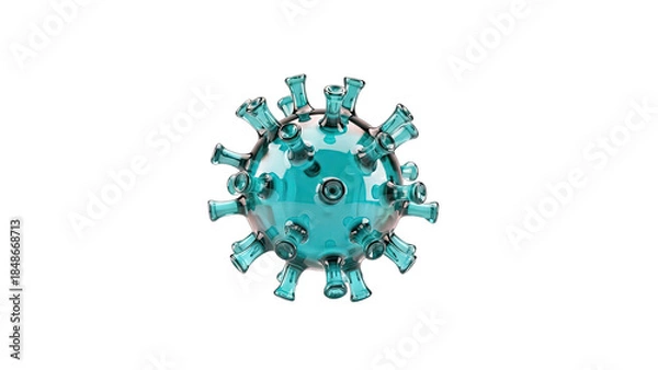 Fototapeta 3D Render of a Coronavirus on White Background