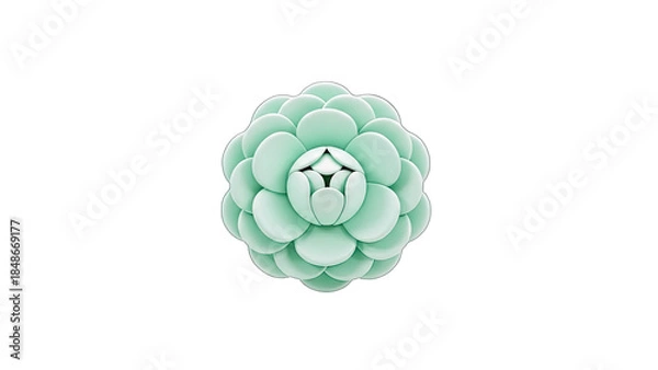 Obraz Mint Green Flower on White Background