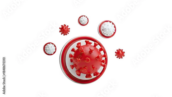 Fototapeta 3D Rendered Coronavirus Illustration on White Background