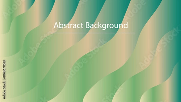 Fototapeta Abstract green gradient wavy background