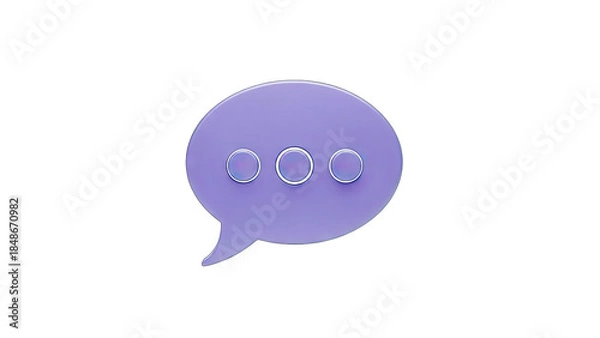 Fototapeta 3D Purple Speech Bubble on White Background