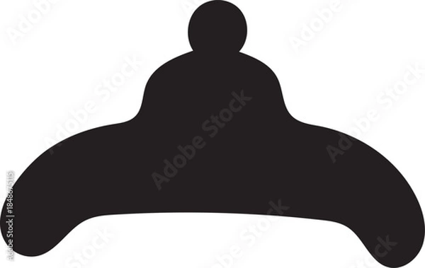 Fototapeta A simple black silhouette of a stylized abstract shape on a white background