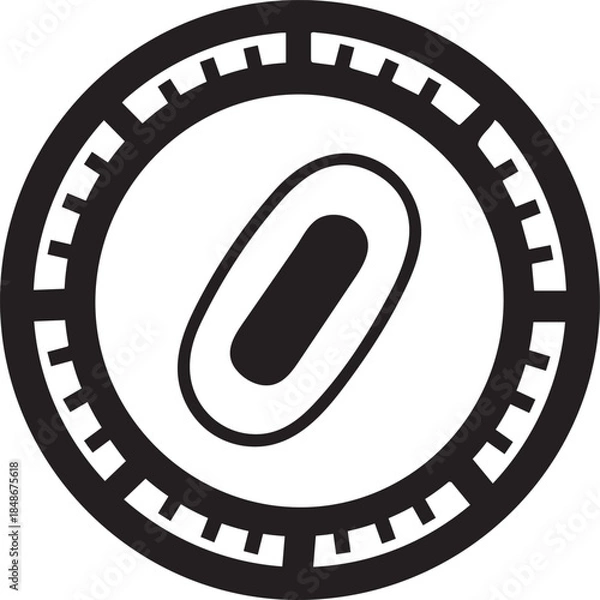 Fototapeta Abstract Oval Shape Inside a Circular Gear-like Frame