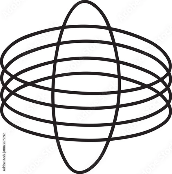Fototapeta Abstract Oval Rings Intersecting with a 3D Illusion Vector Graphic