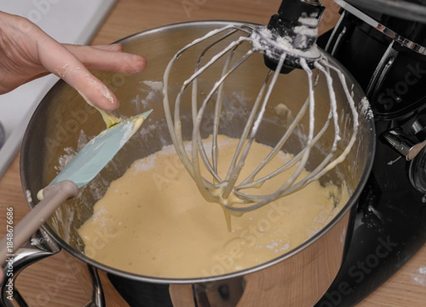 Obraz mixing dough for baking