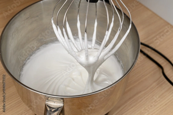 Obraz Egg whites beaten stiff in a food processor