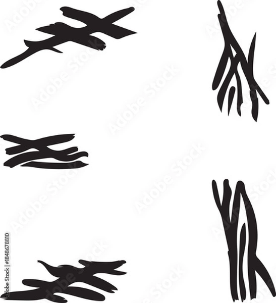 Fototapeta Abstract Black Strokes Isolated on a White Background for Design