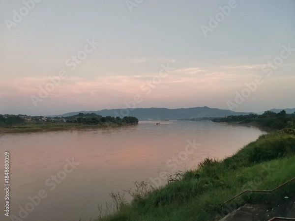 Obraz Maekhong river view with sky background