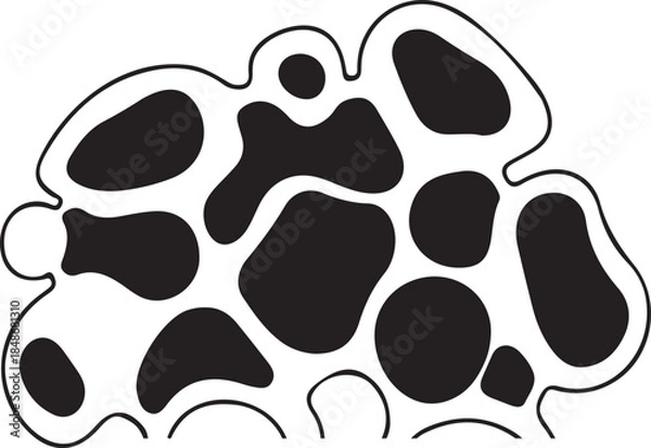 Fototapeta Abstract organic silhouette vector design element featuring irregular shapes and void spaces, perfect for modern graphic projects