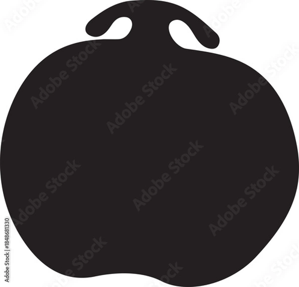 Fototapeta Bold black silhouette of a stylized fruit, perfect vector graphic for healthy food concepts and contemporary design elements