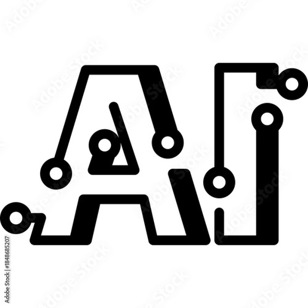 Obraz artificial intelligence illustration, chipping technology, ai generation, vector icon