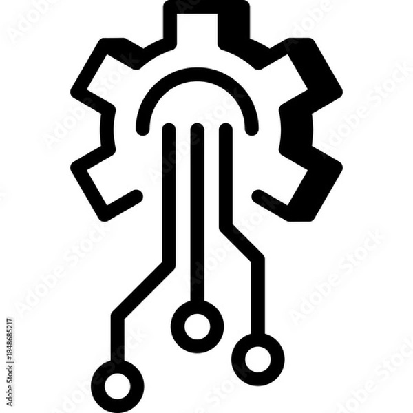 Obraz artificial intelligence illustration, chipping technology, ai generation, vector icon