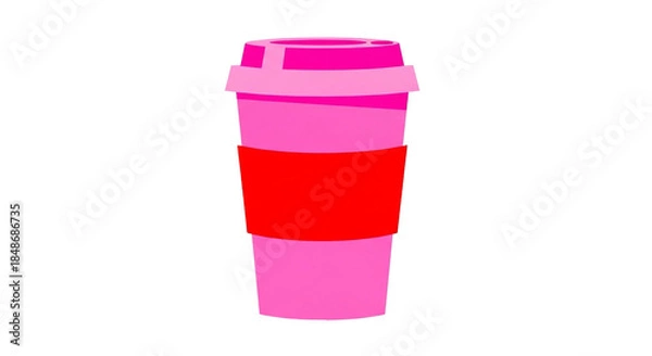 Fototapeta Plastic cups isolated on transparent background